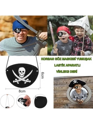 Vinleks Deri Korsan Göz Bandı Lastikli