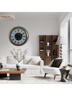 ® Vintage Atlas Tasarım 60 Cm Çarklı Duvar Saati