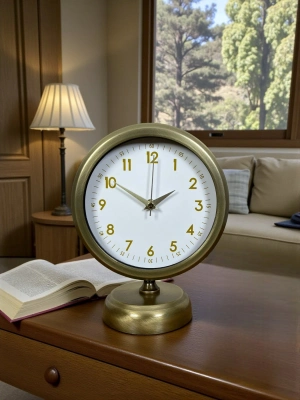 ® Vintage Luxury 25 x 20 Cm Eskitme Metal Masa Saati