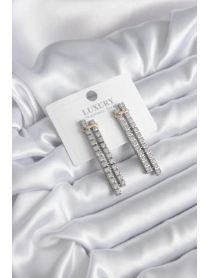 ® VIP Seri Zirkon Taşlı Su Yolu Kadın Küpe