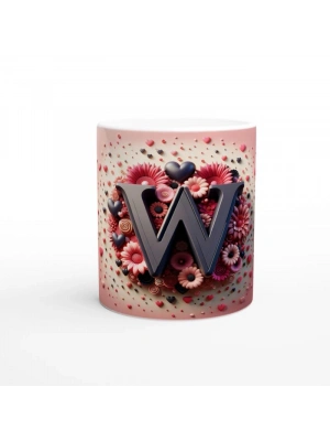 W Harfi Gösterişli Tasarımlı Kupa Bardak