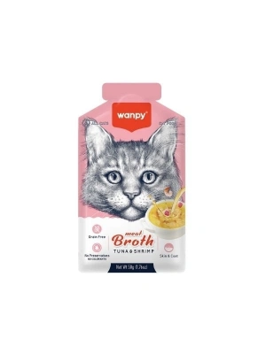 Wanpy Ton Balıklı ve Karidesli Tahılsız Kedi Çorbası 1 Adet 50 Gr