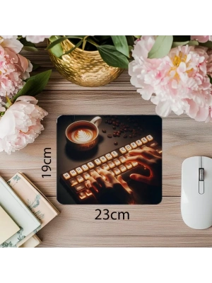 while(true){coffee;} Yazılı Kod Mousepad - 19x23 cm 2 mm Dikdörtgen İthal Baskılı Mouse Pad