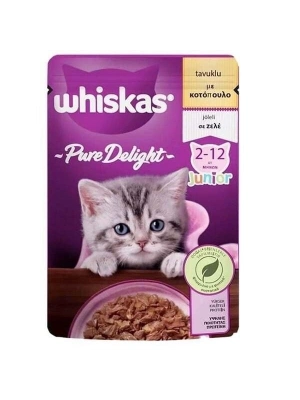 Whiskas Pouch Pure Delight Jöle İçerisinde Tavuklu Yavru Kedi Konservesi 1 Adet 85 Gr