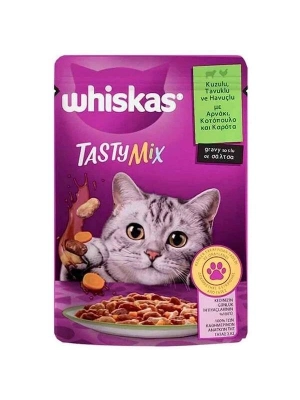 Whiskas Tasty Mix Sos İçerisinde Kuzu Etli Tavuklu ve Havuçlu Pouch Yetişkin Konserve Kedi Maması 1 Adet 85 Gr