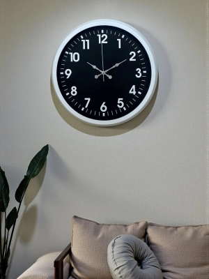 ® White Pure Contrast 40 Cm Metal Duvar Saati