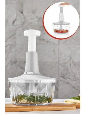 Yakut Üstten Basmalı El Rondo Blender Çelik Bıcaklı Beyaz