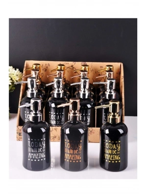 Yaldızlı Siyah Sıvı Sabunluk 1 Adet Royaleks-PAÇİ400708