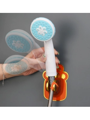 Yapışkanlı Hayvan Figürlü Hareketli Duş Başlığı Tutucu