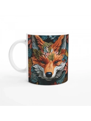 Yapraklardan Tilki Baskılı Kupa Bardak