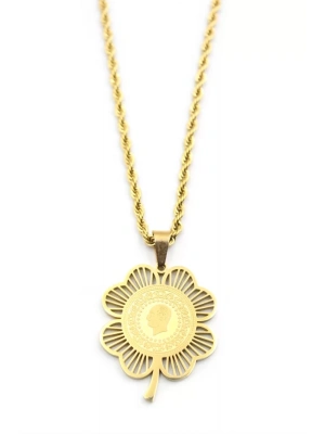 Yarımlık Yonca Kolye - Altın