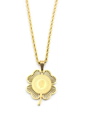 Yarımlık Yonca Kolye - Altın