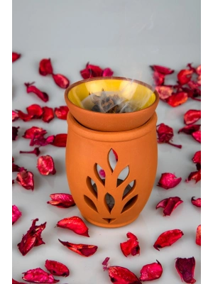 Yaşam Çiçeği El Yapımı Çömlek Buhurdanlık Tütsülük