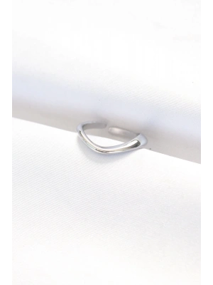 Yassı Silver Renk Ayarlanabilir Yüzük
