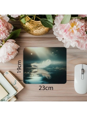 Yavaş Hareketli Su Tüy Temalı Mousepad - 19x23 cm 2 mm Dikdörtgen İthal Baskılı Mouse Pad