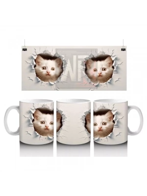 Yavru Kediler Kırık Duvar Arasında – Baskılı Kahve Kupası