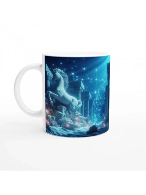 Yay Burcu Baskılı Kahve Kupası - Astral Denizaltı Dünyası Vs4