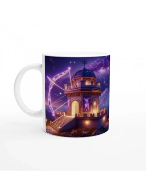 Yay Burcu Baskılı Kahve Kupası - Burçlar Krallığı Şatosu Vs1
