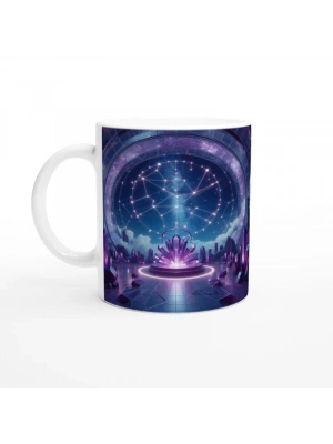 Yay Burcu Baskılı Kahve Kupası - Büyülü Kristal Mağarası Temalı Vs3