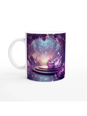 Yay Burcu Baskılı Kahve Kupası - Büyülü Kristal Mağarası Temalı Vs4