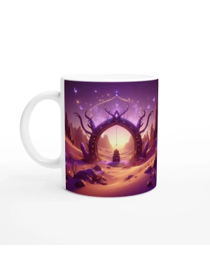 Yay Burcu Baskılı Kahve Kupası - Elementsel Doğa Krallığı Temalı Vs2