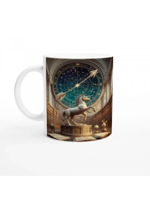 Yay Burcu Baskılı Kahve Kupası - Zodyak Kütüpanesi Vs4