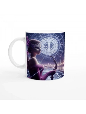 Yay Burcu Baskılı Kahve Kupası - Zodyak Maskeli Balo Vs4