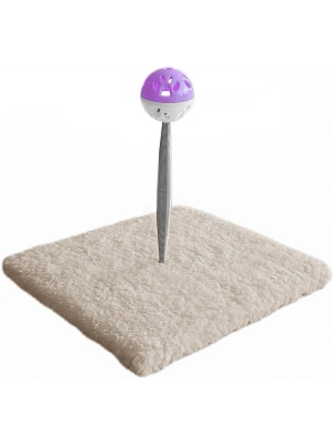 Yaylı Toplu Hacıyatmaz Kedi Aktivite Oyuncağı 16-20 cm Krem Rengi