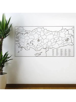 ® Yazılabilir Türkiye Haritası Manyetik Duvar Stickerı 110 x 56 cm