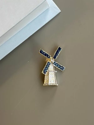 Yel Değirmeni Broş - Altın