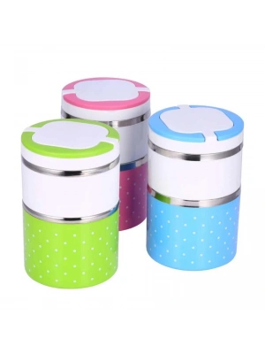 Yemek Termosu 2li Tutacaklı Sefer Tası - Hiper 2 Katlı Yemek Termos