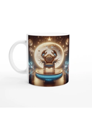 Yengeç Burcu Baskılı Kahve Kupası - Galaktik Taht Odası Temalı Vs4