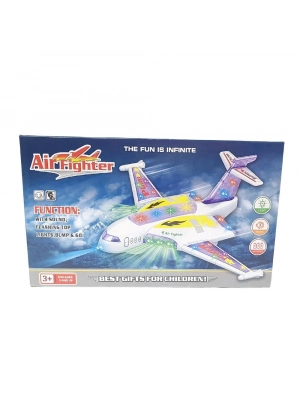 Yerde Gezen Işıklı Sesli Çarp Dön Savaş Uçak 37x27 Cm - A836