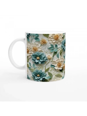 Yeşil Çiçek Harmanı Kupa Bardak