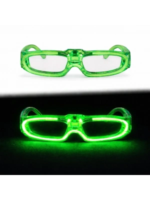 Yeşil Led Işıklı Parti Gözlüğü 3 Modlu – Glow & Gece Eğlence Gözlüğü