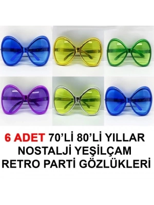 Yeşilçam Retro Parti Gözlükleri 6 Adet