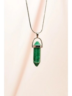 Yeşim Doğal Taşı Zincirli El Yapımı Tasarımlı Kolye Uç: 3,5 cm Zincir: 20 cm Kutulu