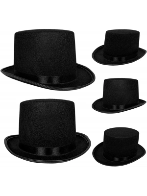 Yetişkin Boy Siyah Renk Keçe Sihirbaz Fötr Şapka