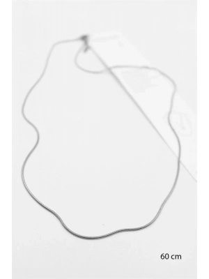 Yılan Zincir Kolye - 60cm - Gümüş