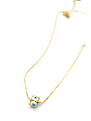 Yılan Zincirli Nazar Kolye - Altın