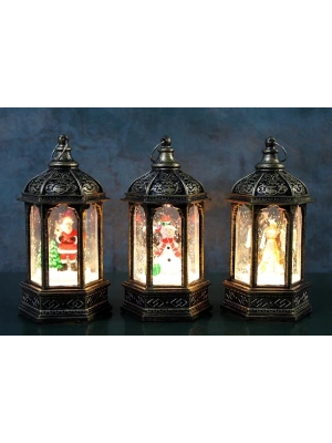 Yılbaşı Temalı Işıklı Kar Küresi Alk3219