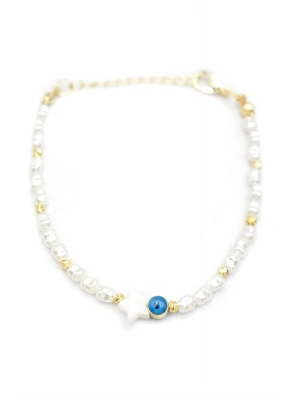 Yıldız İnci Bileklik - Beyaz