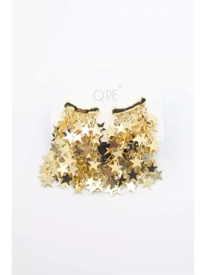 Yıldız Pullu Küpe - Altın