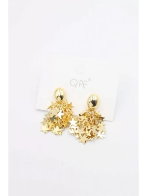 Yıldız Pullu Küpe - Altın