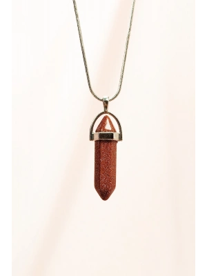 Yıldız Taşı Doğal Taşı Zincirli El Yapımı Tasarımlı Kolye Uç: 3,5 cm Zincir: 20 cm Kutulu