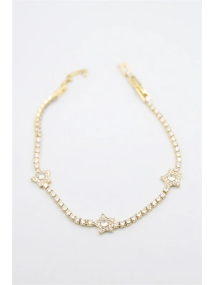 Yıldız Taşlı VİP Bileklik - Altın