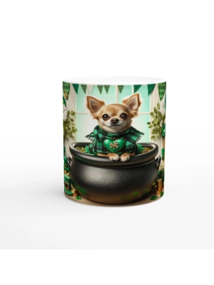 Yonca Kolyeli Chihuahua Temalı Baskılı Kupa Bardak