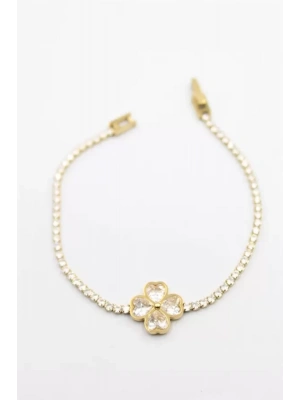Yonca Su Yolu Bileklik - Altın