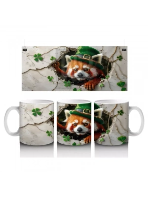 Yonca Yapraklarıyla Süslenmiş Tilki – Baskılı Kahve Kupası