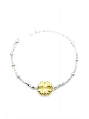 Yonca Zincir Bileklik - Altın